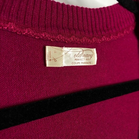 OLD NAVY V-neck Fuchsia Pink Deep-V Perfect Fit Long Sleeve Sweater SIZE SMALL - Picture 2 of 13